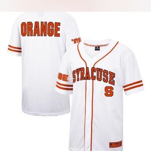 Men's Colosseum White Syracuse Orange Mesh Button-Up Baseball Jersey XXL